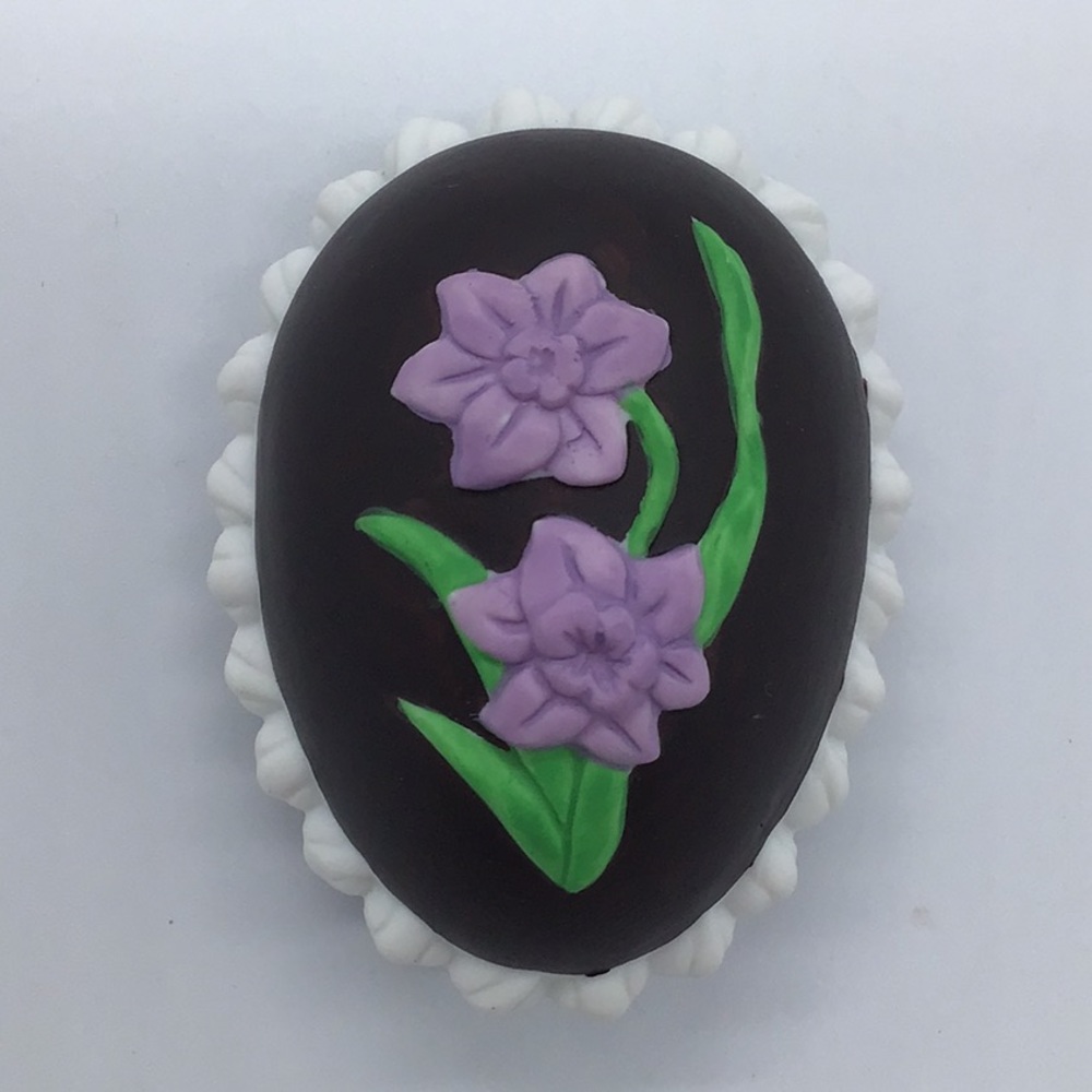 Vintage Ceramic Faux Chocolate Decorated Easter Egg